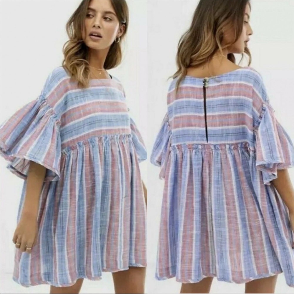 Free People Summer Nights Blue Lagoon Mini Tunic
